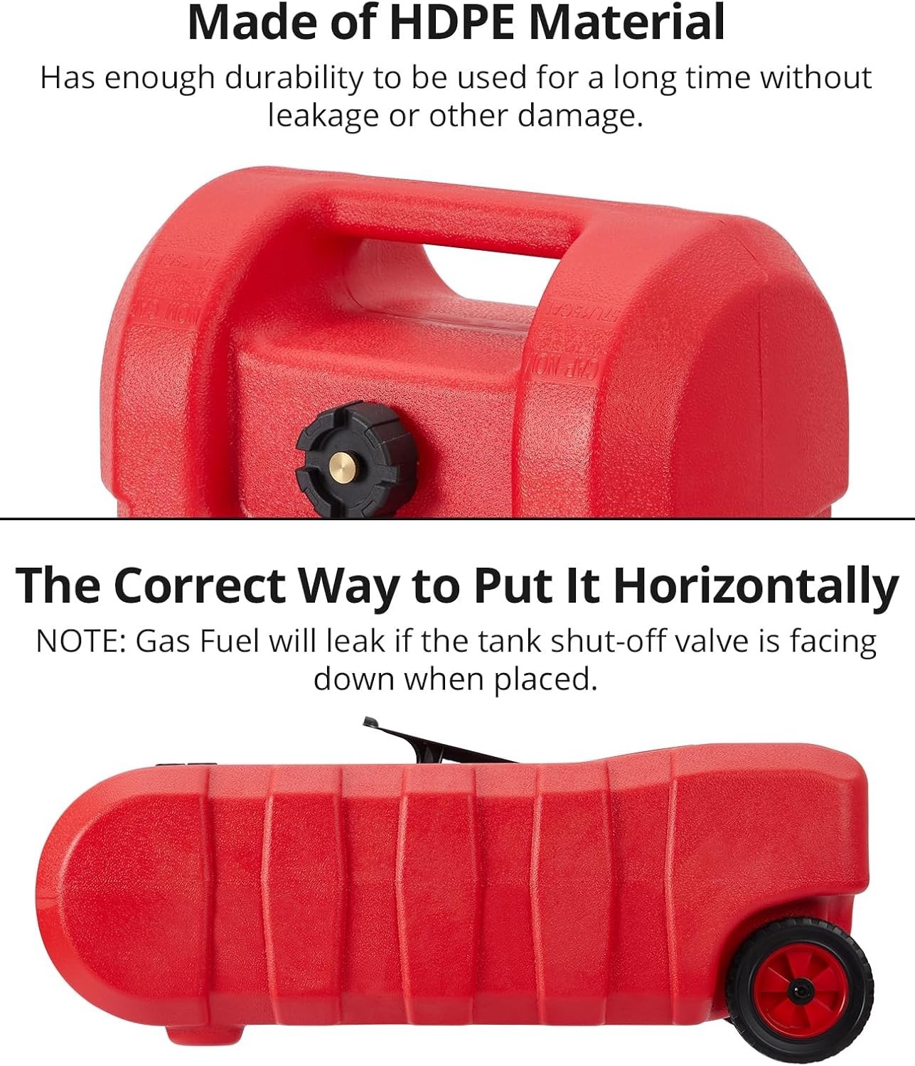 15 Gallon Fuel Caddy Portable Gas Fuel Tank,Gas Can with Manual Transfer Nozzle