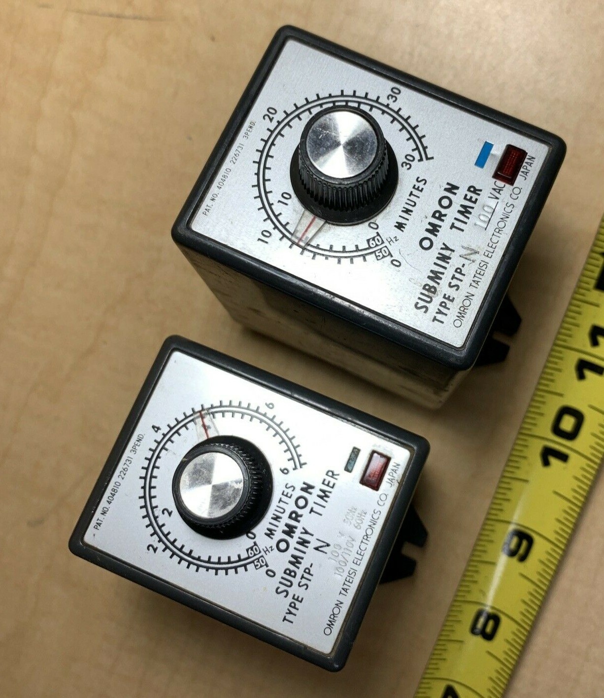 Lot of 2) Omron STP-N Subminy Timer – Adjustable 0-6 Minutes & 0-30 Minutes