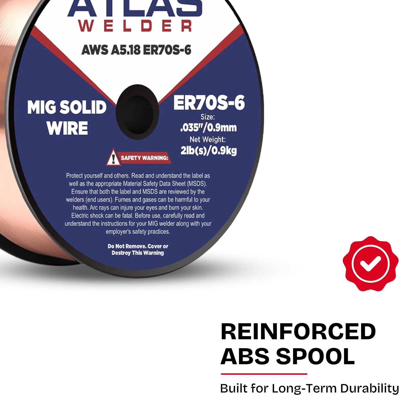 ATLASWELDER Solid MIG Welding Wire, ER70S-6 .035 Inch 2LB 2 LB, .035″ 2lb