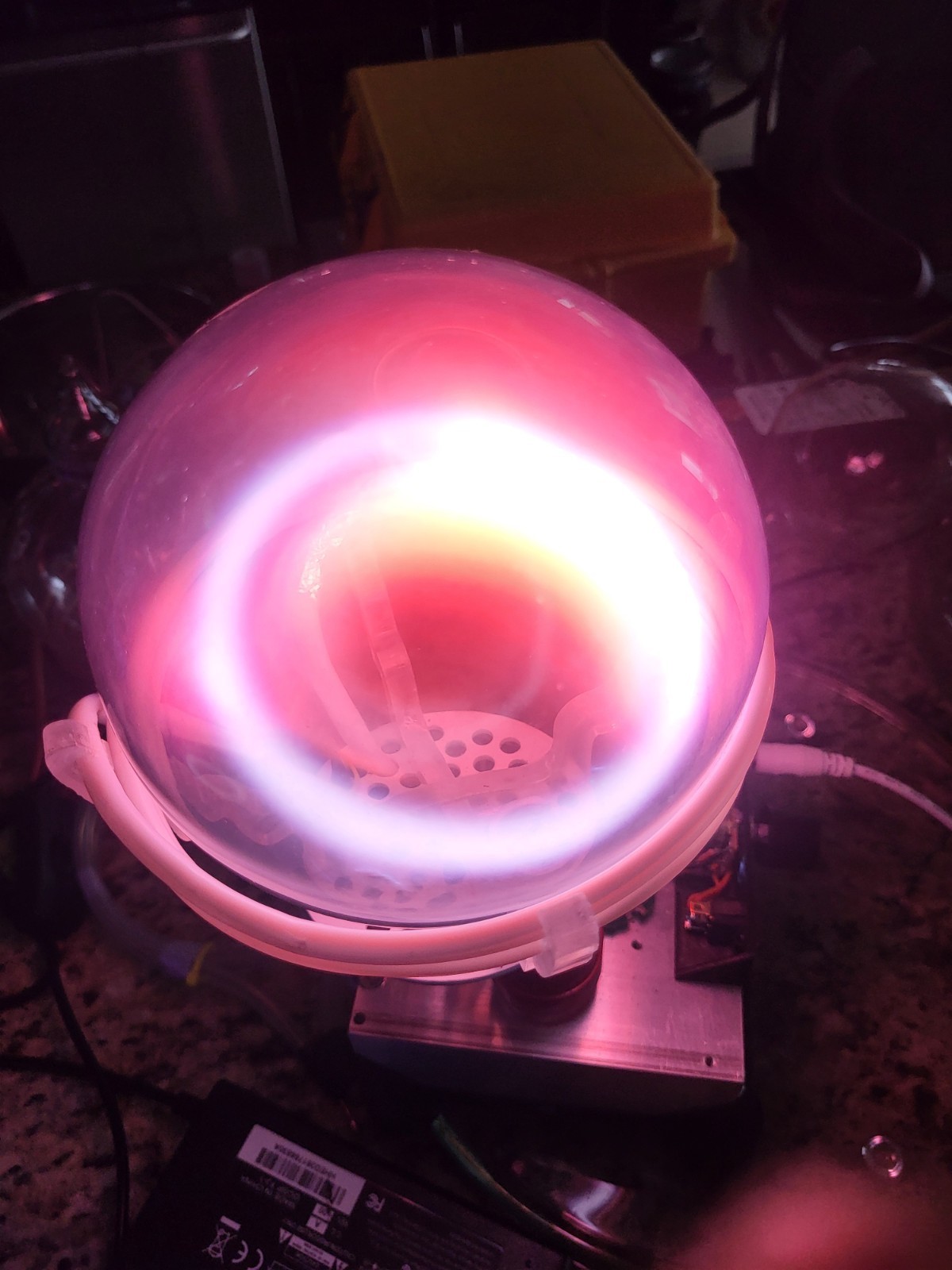 1L Ho/Xe Zerg Labs Experimental TICP Electrodeless Plasma Art Flask