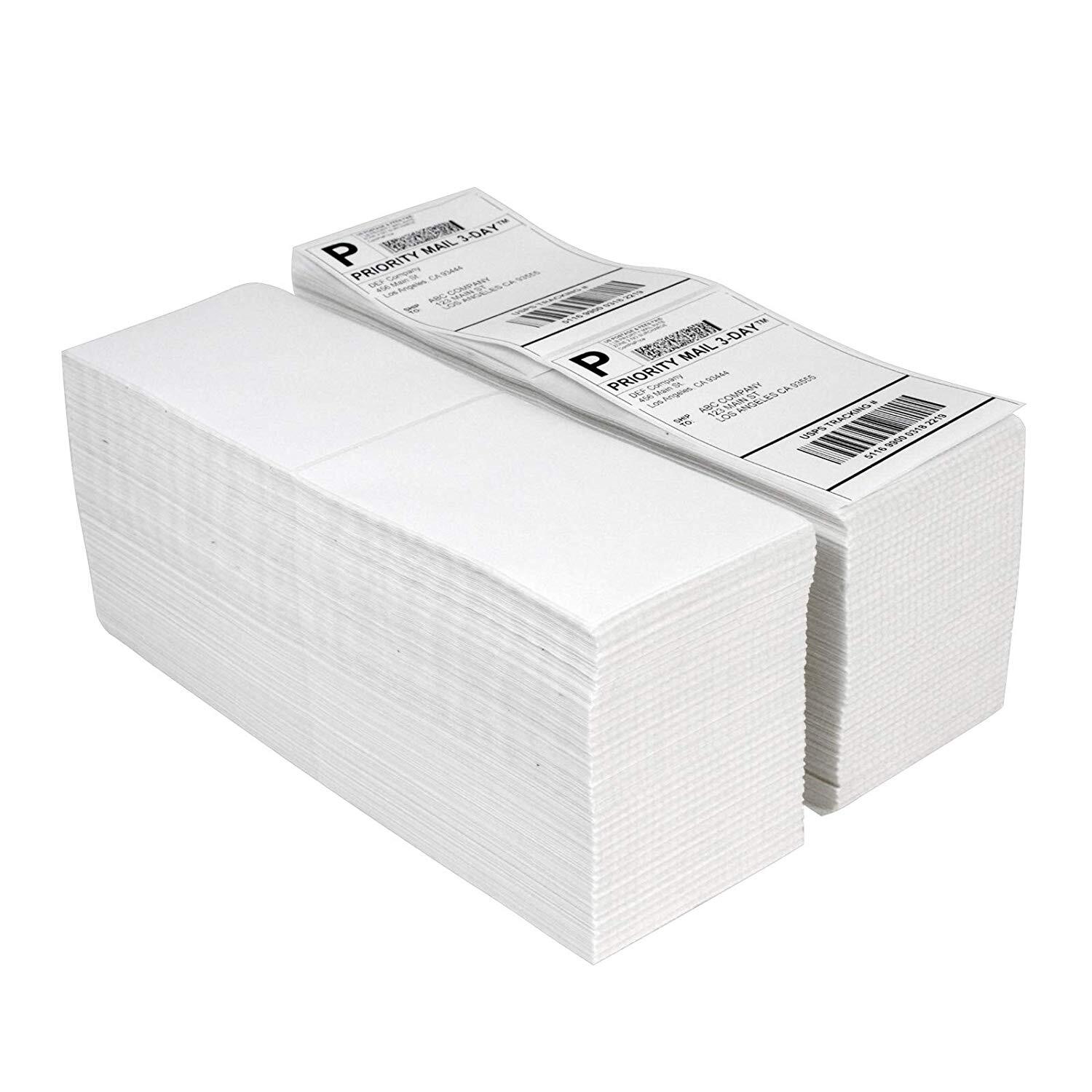 8000 Fanfold 4×6 Direct Thermal Labels Barcode Shipping Labels for Zebra & Rollo