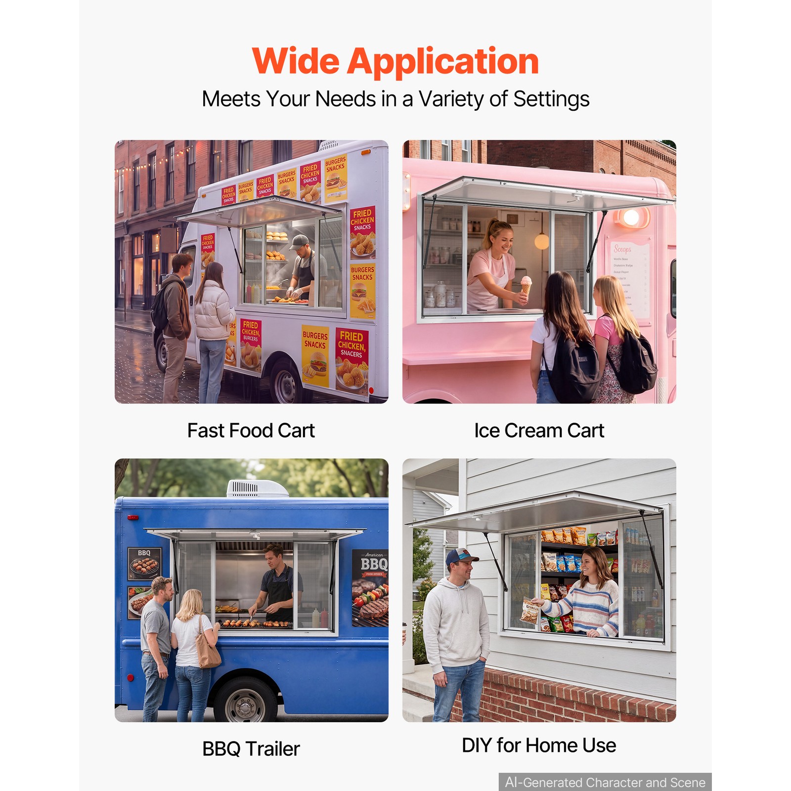 Uimoso 45×30 in Aluminum Alloy Concession Window for Food Truck Service