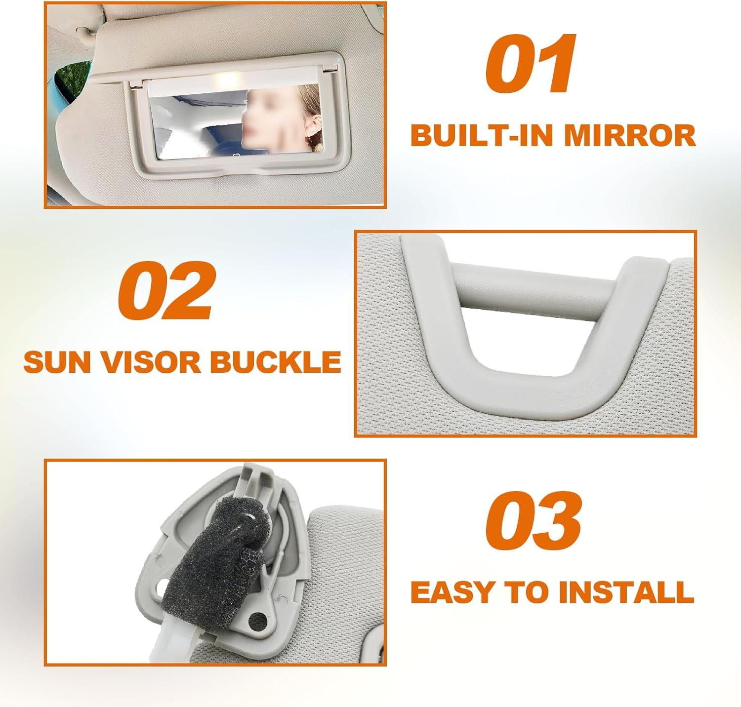 Left Driver Right Passenger Side Sun Visor for Nissan Altima 2013-2018 w/Light