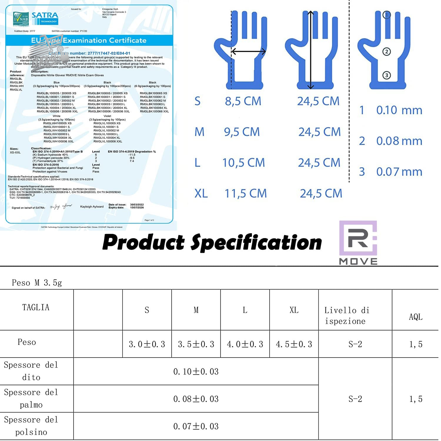 Disposable Black Nitrile Gloves XS 100pcs Work Medical Food Beautician 7.5x24cm