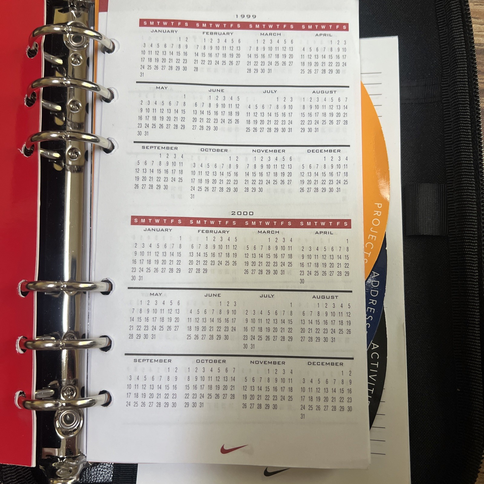 RARE VINTAGE Y2K Nike Mead Student Day Planner Black Vintage Y2K