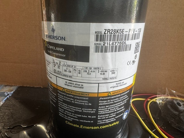 Copeland Compressor ZR28K5E-PFV-130 2.5 Tons R22, R407C 208-230/1/60