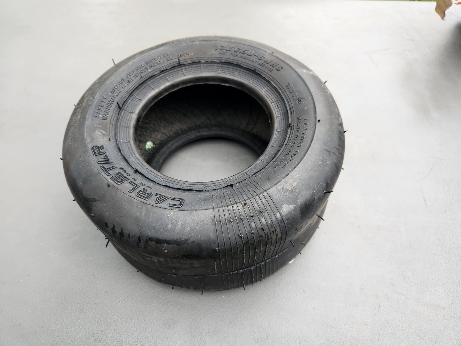 Carlstar 13×6.50-6NHS 4 PR Smooth Tread Tire