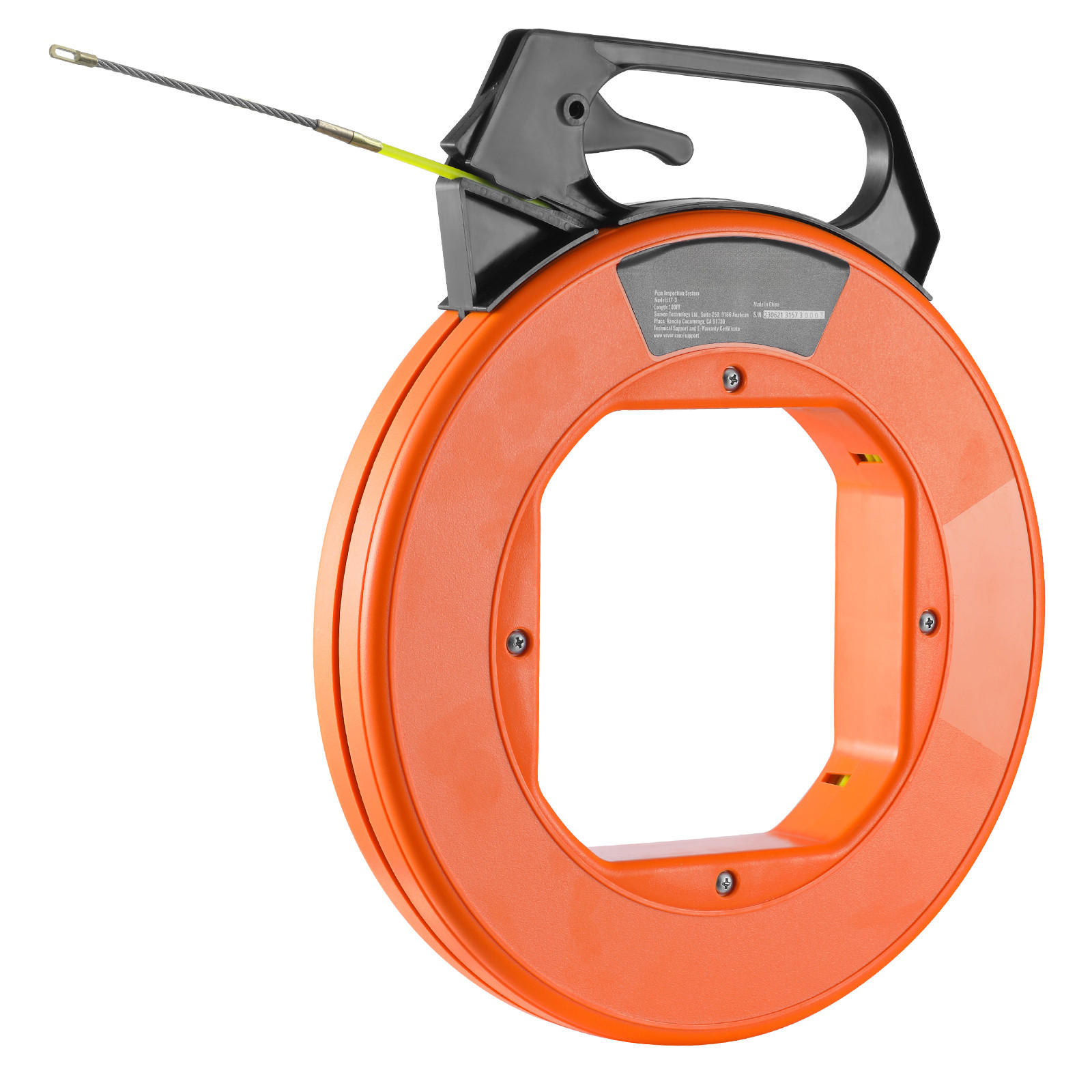VEVOR Fish Tape Wire Cable Line Puller 100ft 3/16in Fiberglass High Plastic Case
