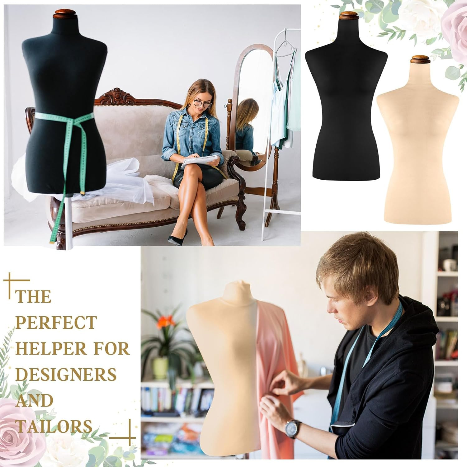 2 Pieces Mannequin Fabric Cover Soft Stretchy Clothing Upper Body Mannequin Cove