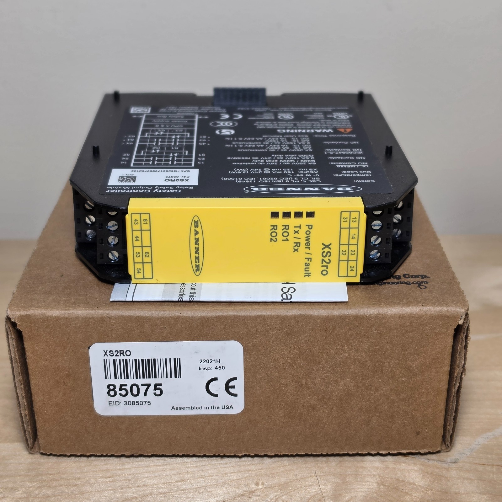 Banner 85075 XS2RO Safety Controller Expansion Module Dual Relay 24VDC
