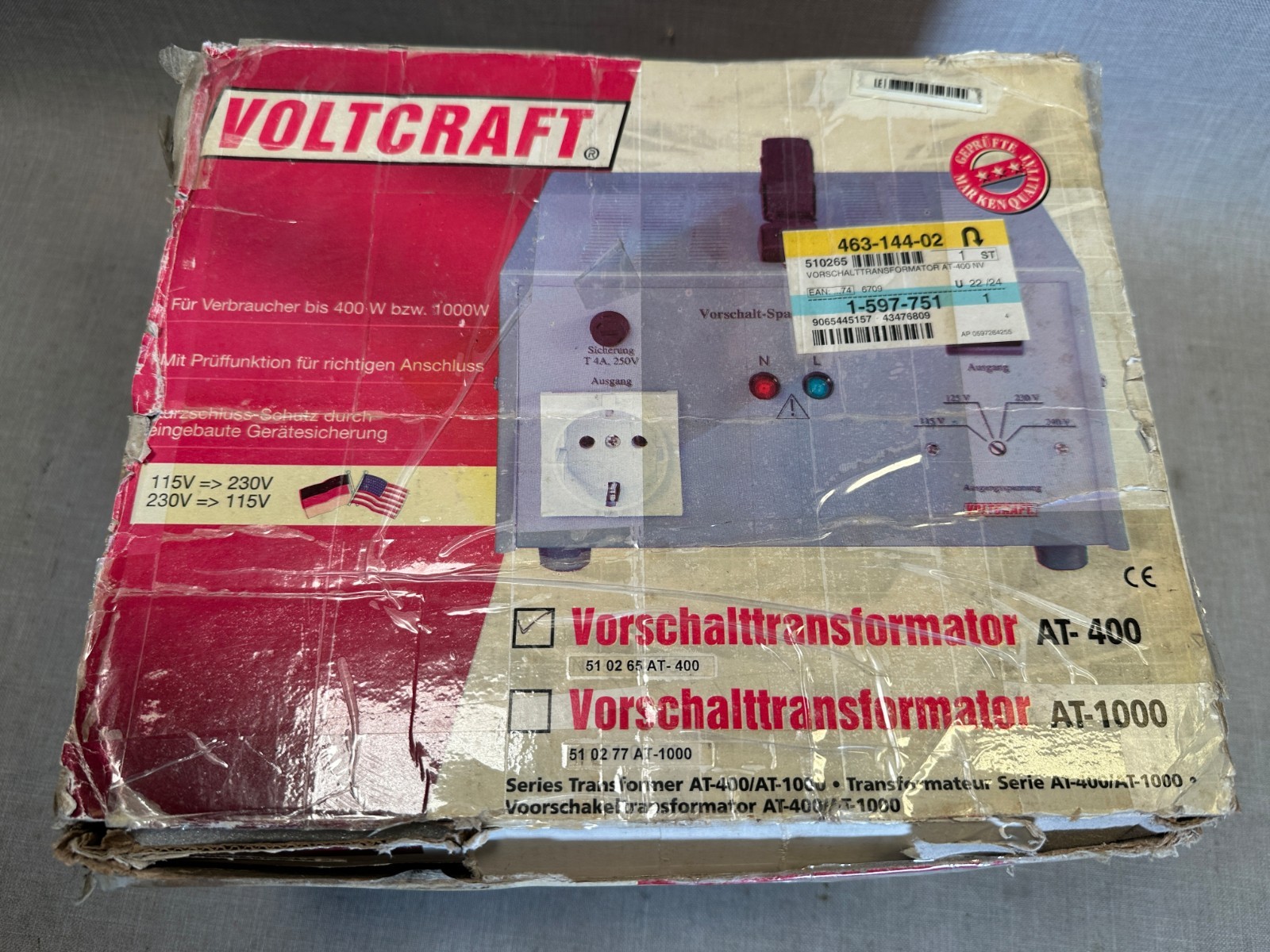 Voltcraft AT-400 VA Step-Up / Step-Down Isolation Transformer 115V–230V – WORKS!