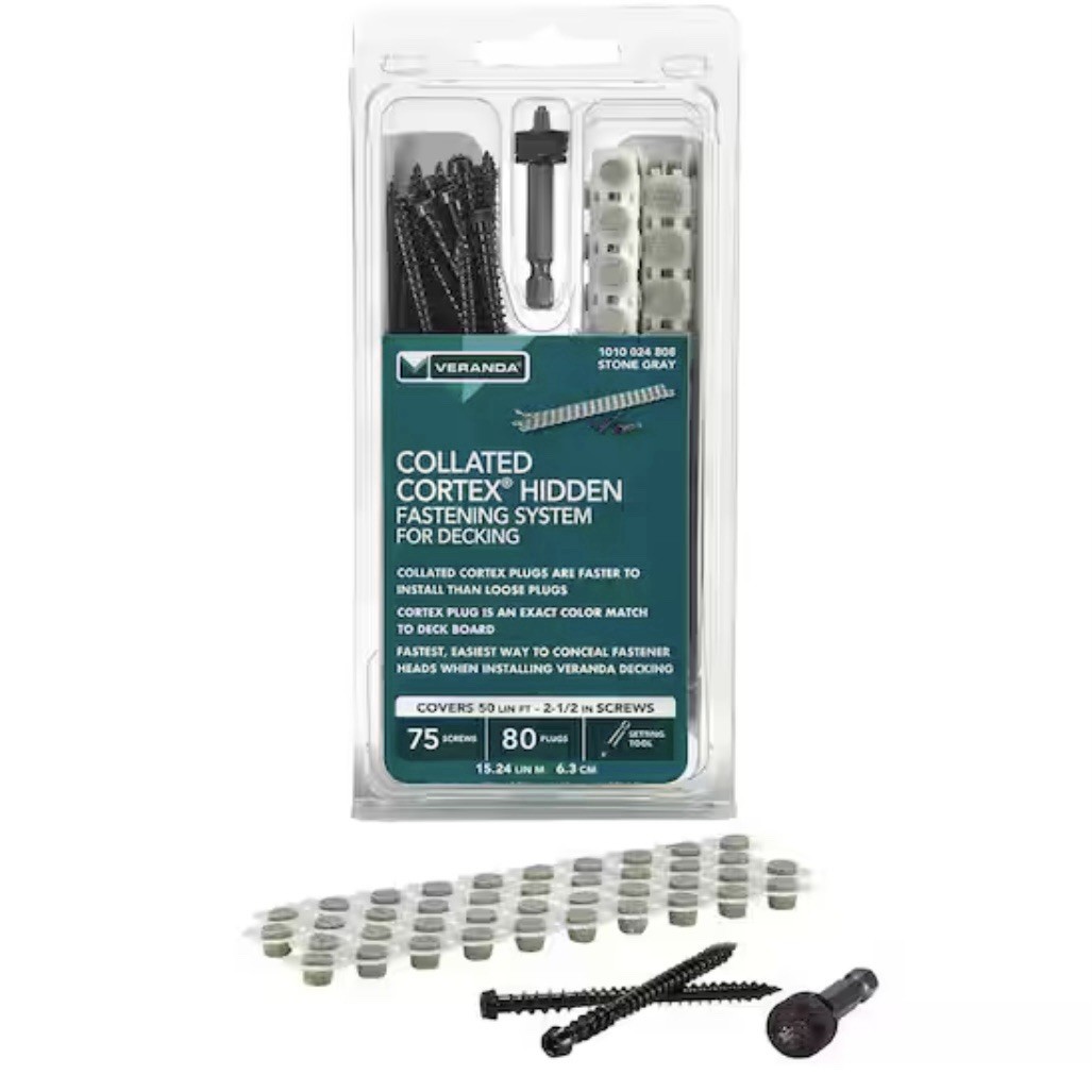 4 Boxes FastenMaster Veranda FMCTXCL-VA75SG Cortex Hidden Fastening, Stone Gray