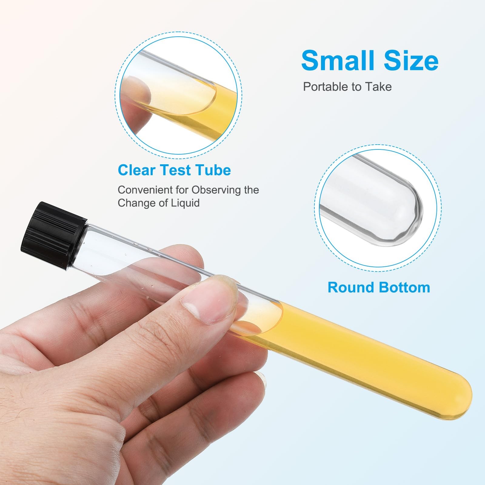 PATIKIL 15ml Test Tubes, 10pcs 5.91×0.63in Glass Clear Round Bottom Test Tube…