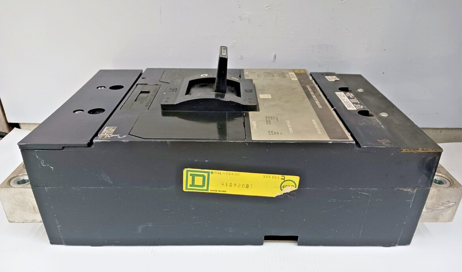 SQUARE D 400 AMP MOLDED CASE CIRCUIT BREAKER 2 POLE 600 VAC MAL26400