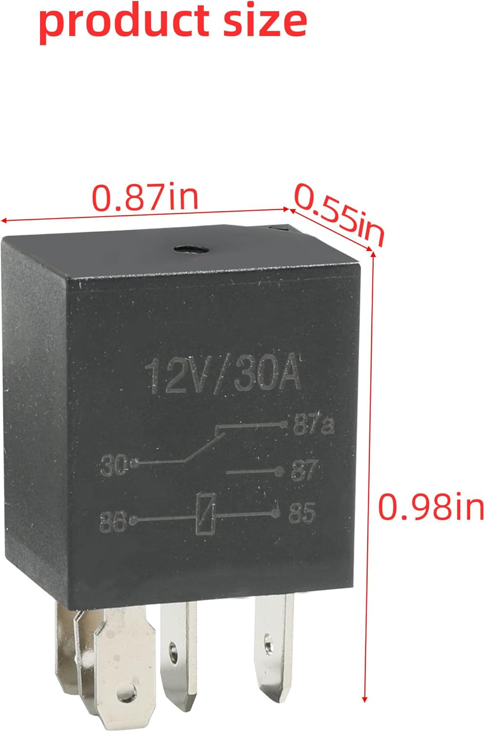 4 Packs 30A Starter Relay,5 Pin 12V Relay,Multi-Purpose Automotive Relay Black S