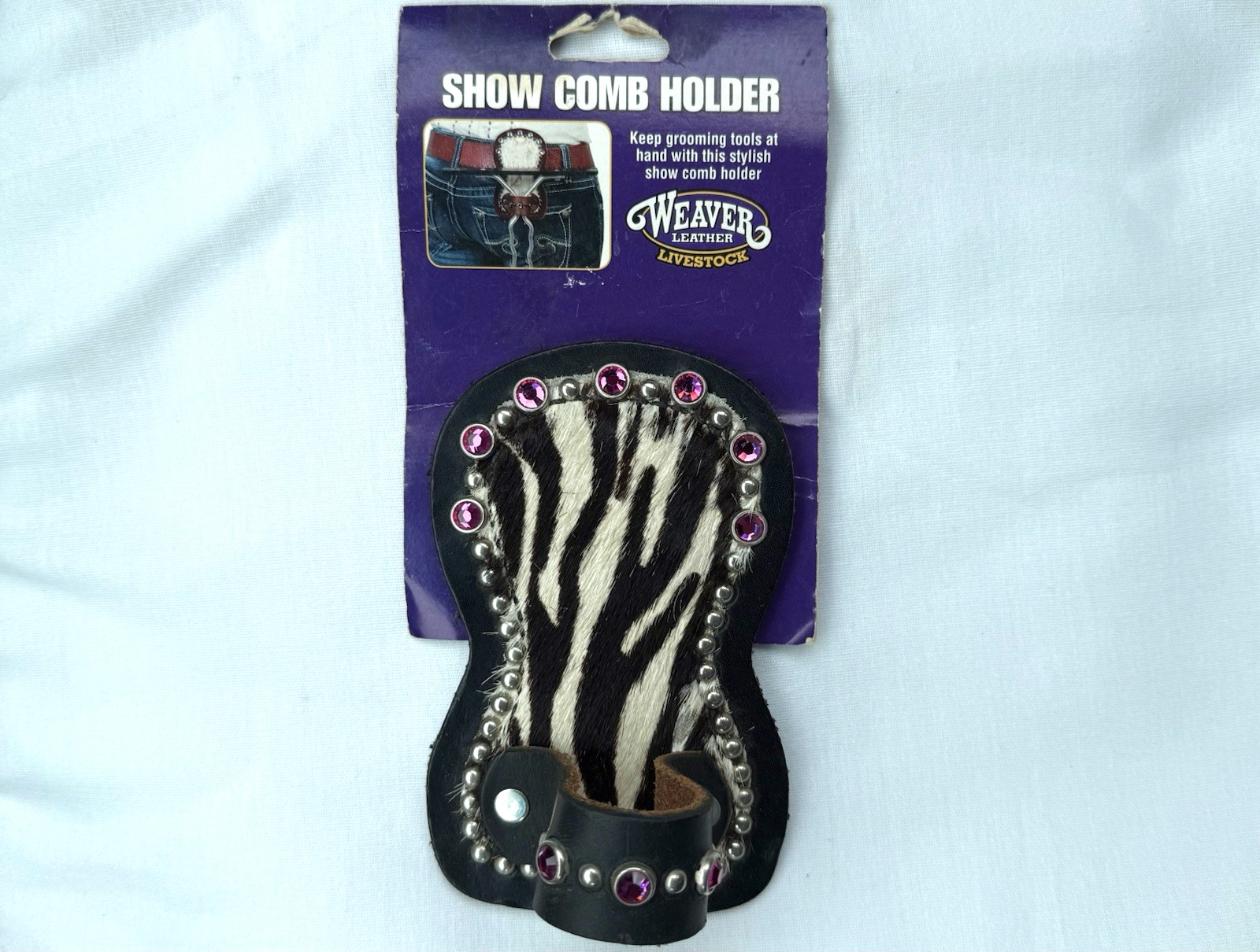 Weaver Leather Livestock Show Comb Holder Black Zebra New!