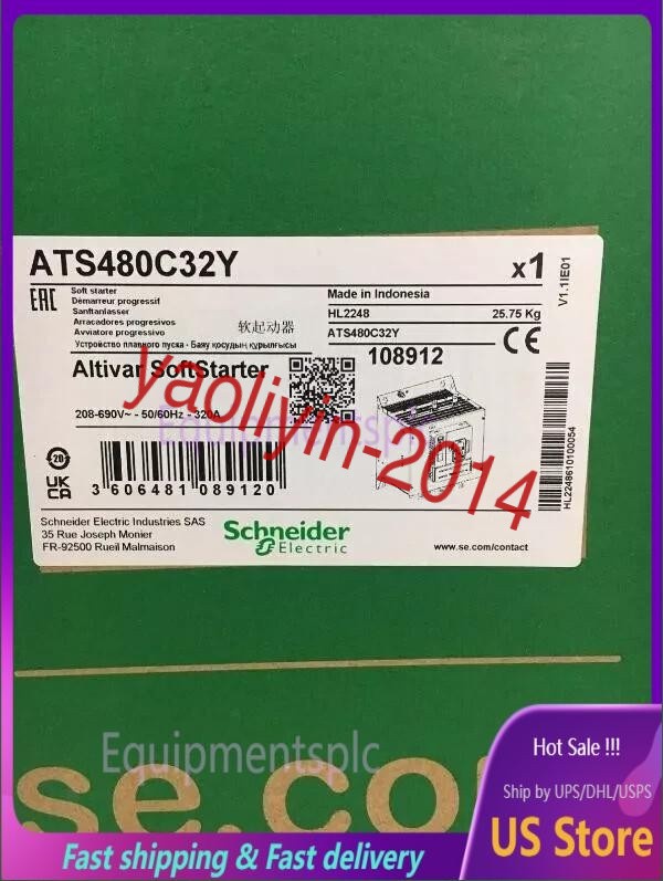 1PC- — Electric ATS480C32Y Soft starter 320A, 208to 690VAC/3Phase- NEW
