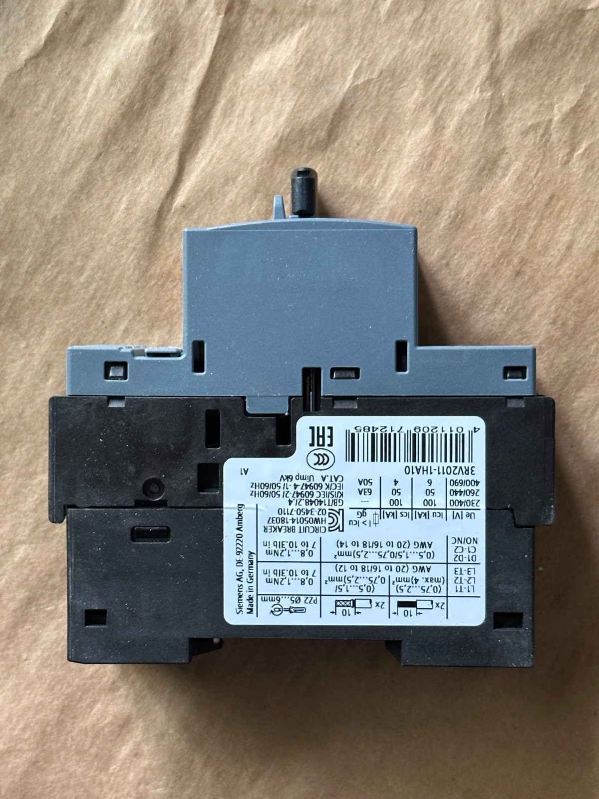 1x NEW SIEMENS 3RV2011-1HA10 Manual Motor Starter – OEM SIEMENS