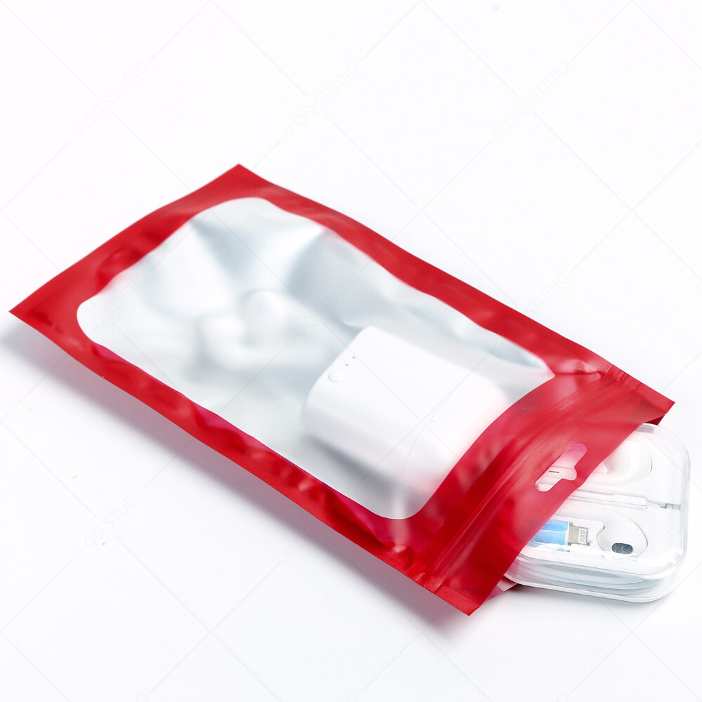 Multi-Size & Color Matte Foil Mylar Flat Zip Lock Bag For Storage Food w/ Window