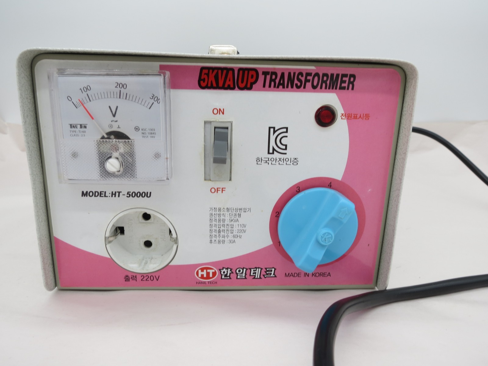5kVA Step-Up Transformer 110V to 220V – For Korean 220V Appliances
