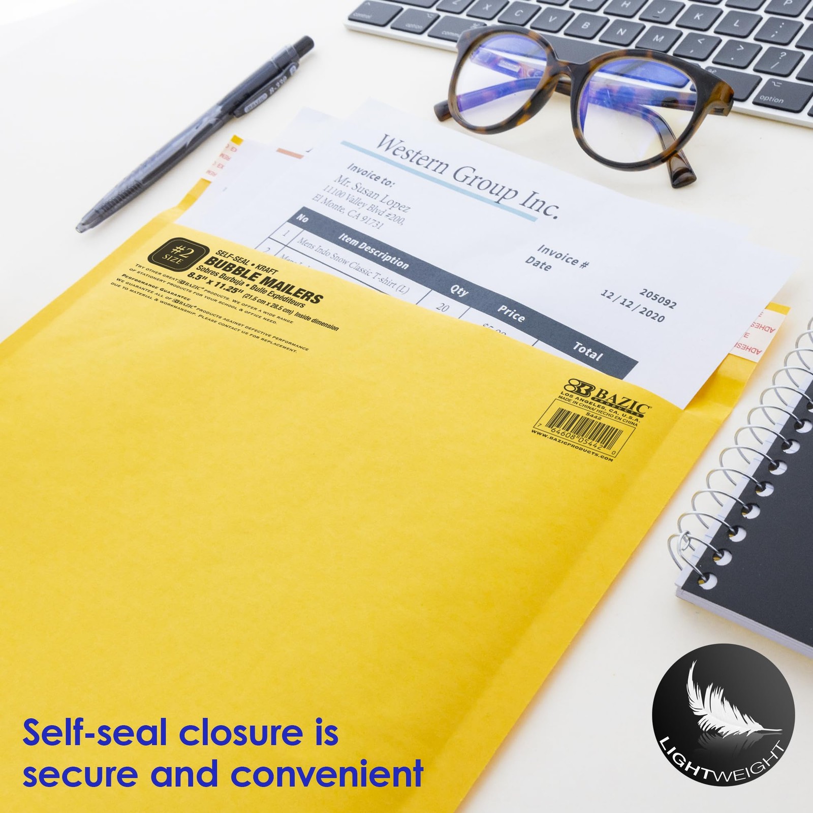 BAZIC (#2) Self Sealing Bubble Mailers, 8.5 x 11.25 Inch, 3 Per 1, Yellow