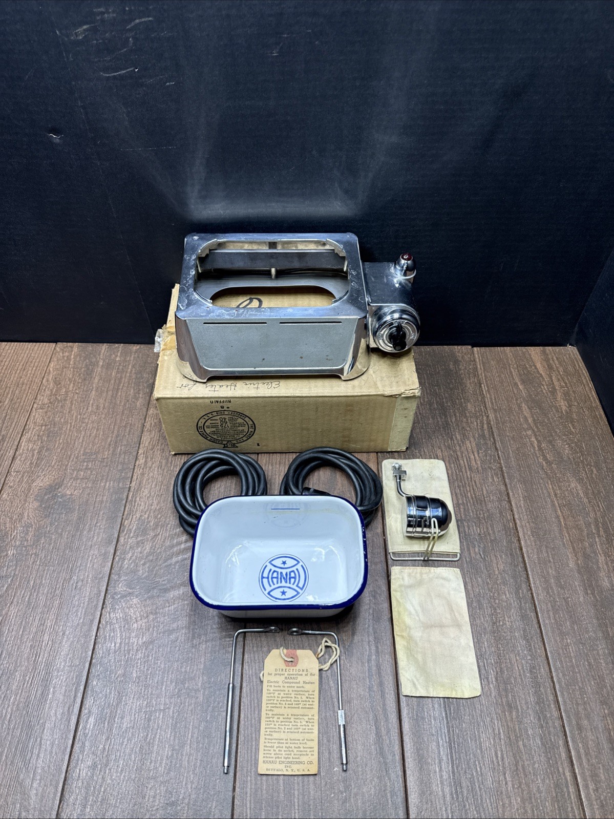 Vintage Hanau Electric Compound Heater Dental Lab Basin With Original Box