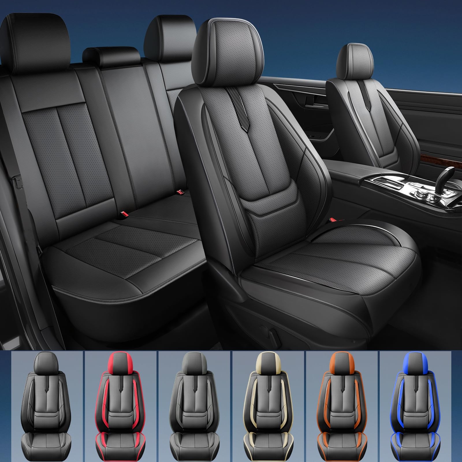 Jeep Patriot 2007-2017 Seat Covers Waterproof Leather Airbag Compatible Black