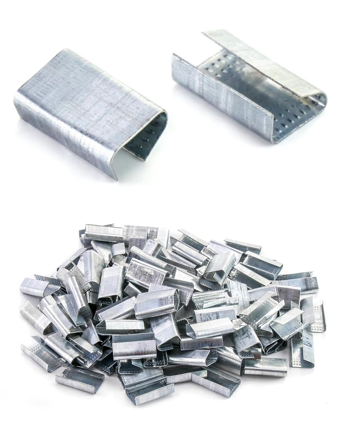 500PCS 1/2” Steel Strapping Seals Metal Clips for Pallet Banding Packaging