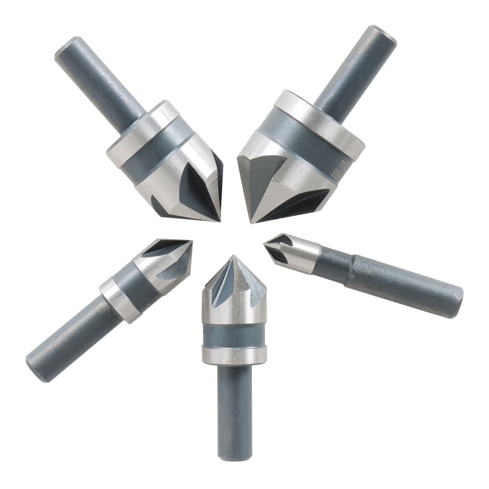 5 Pack High-Speed Steel Countersink Drill Bit Set For Metals Wood And Plastic