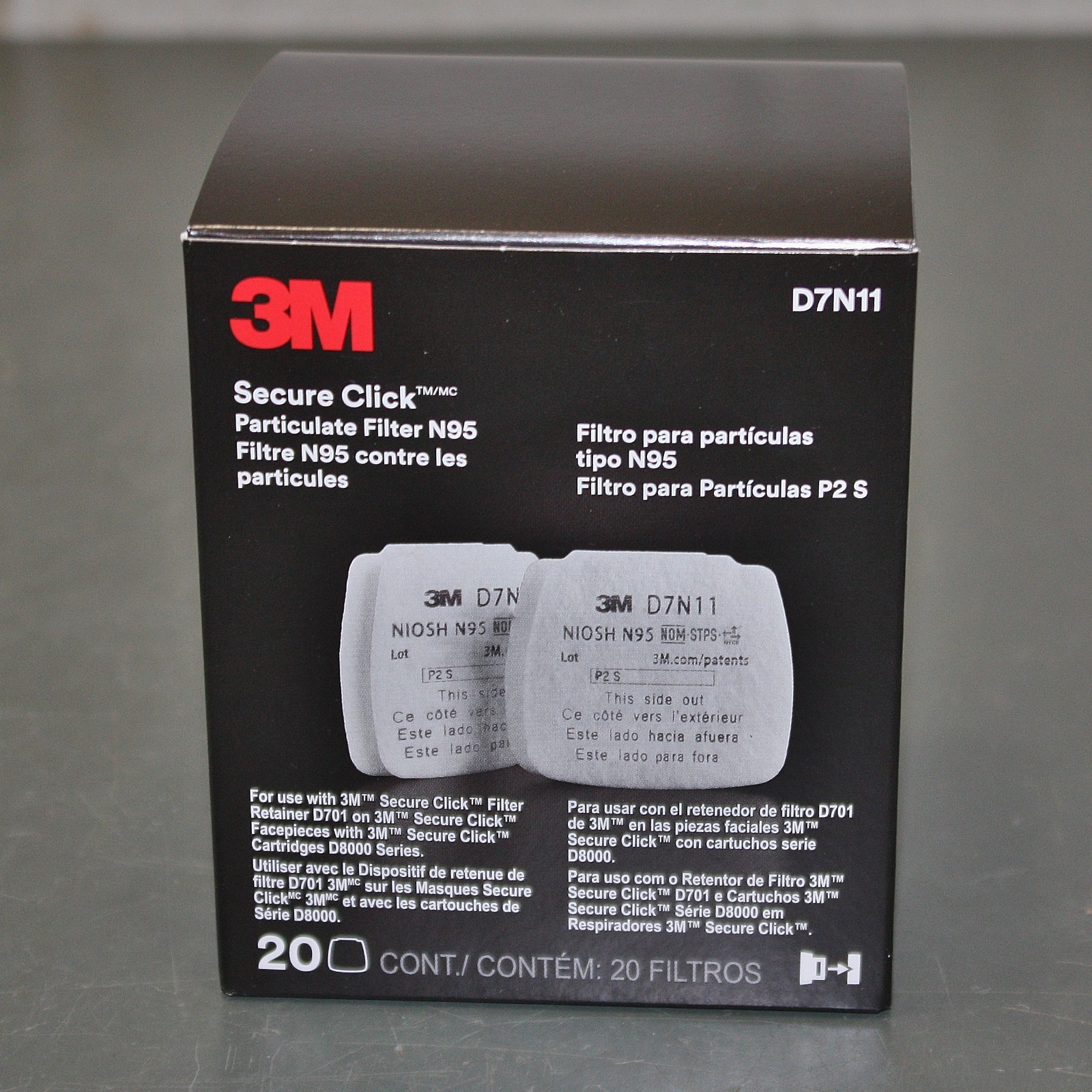 EXPIRED 02/2026 – (200) 3M Secure Click Mask Filters D7N11, N95, Particulate