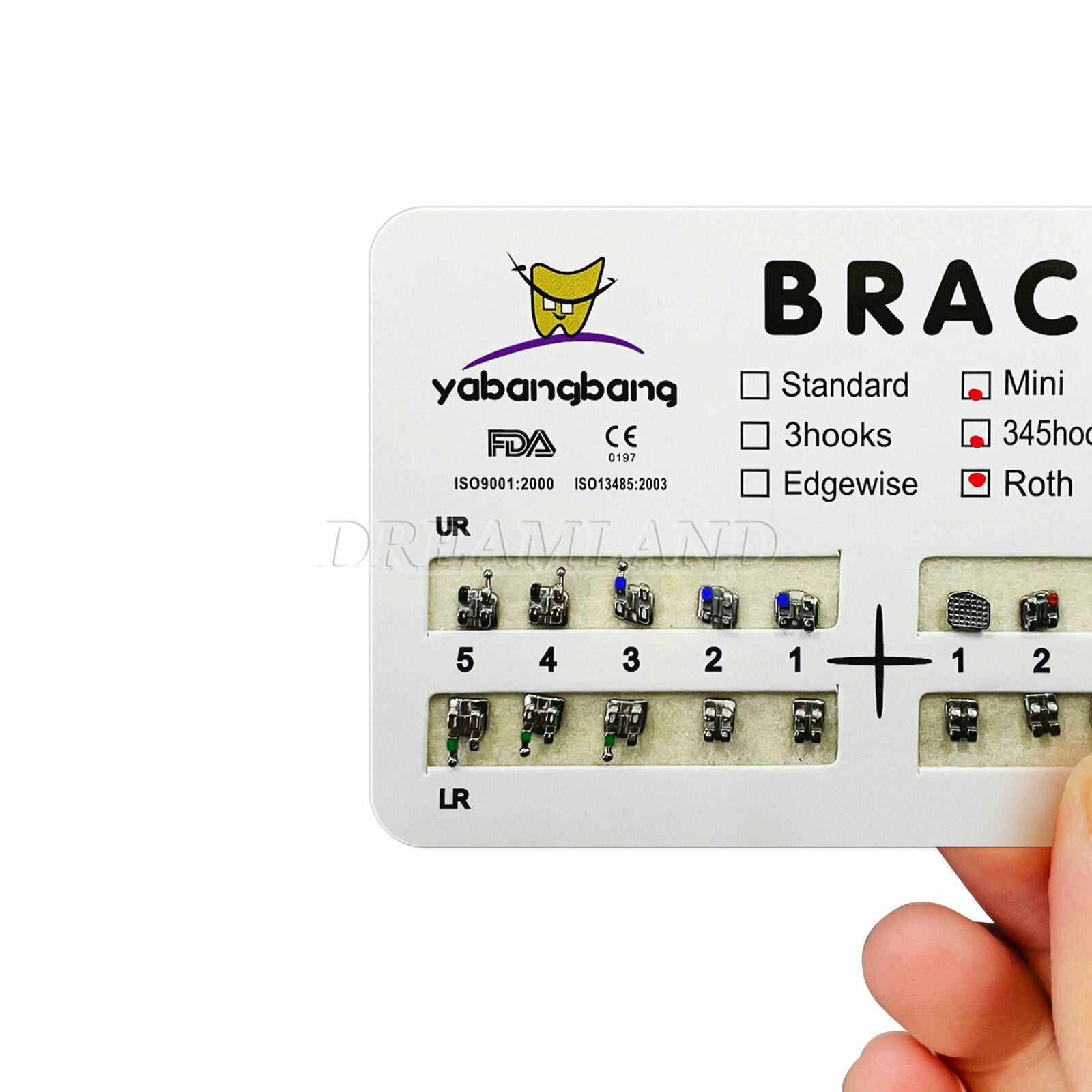 10 Orthodontic Dental Brackets Brace Mini Roth 022 Slot 345 Hooks Metal CE&FDA
