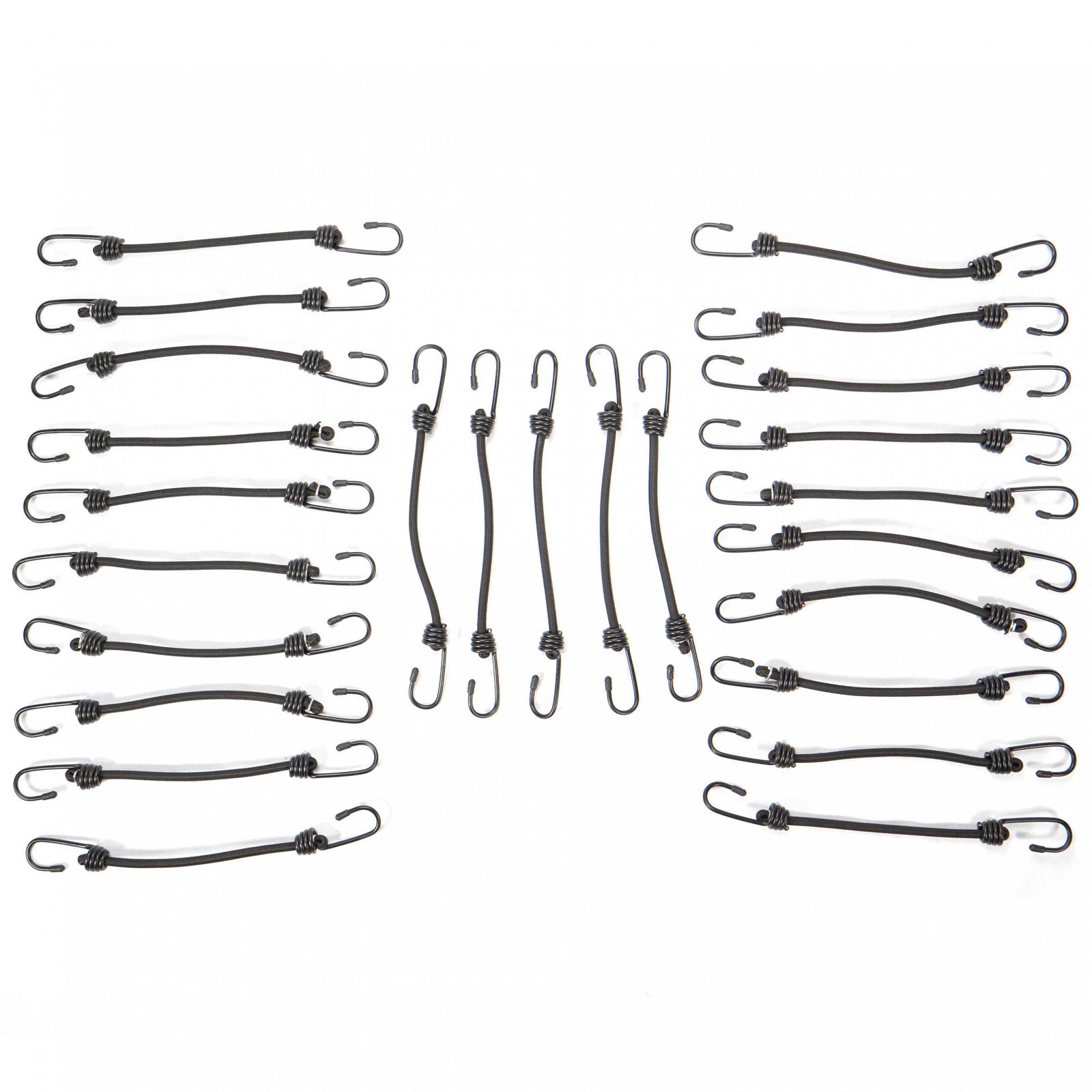5/16 Inch x 18 Inch Black Bungee Cords Bundle of 25