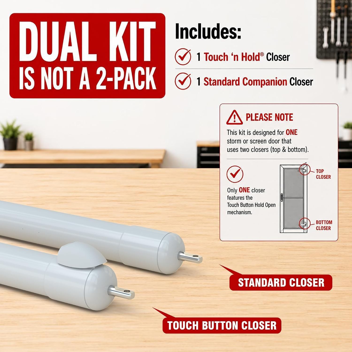 Hands-Free Touch ‘n Hold Door Closer – Heavy-Duty System for Easy Door Function