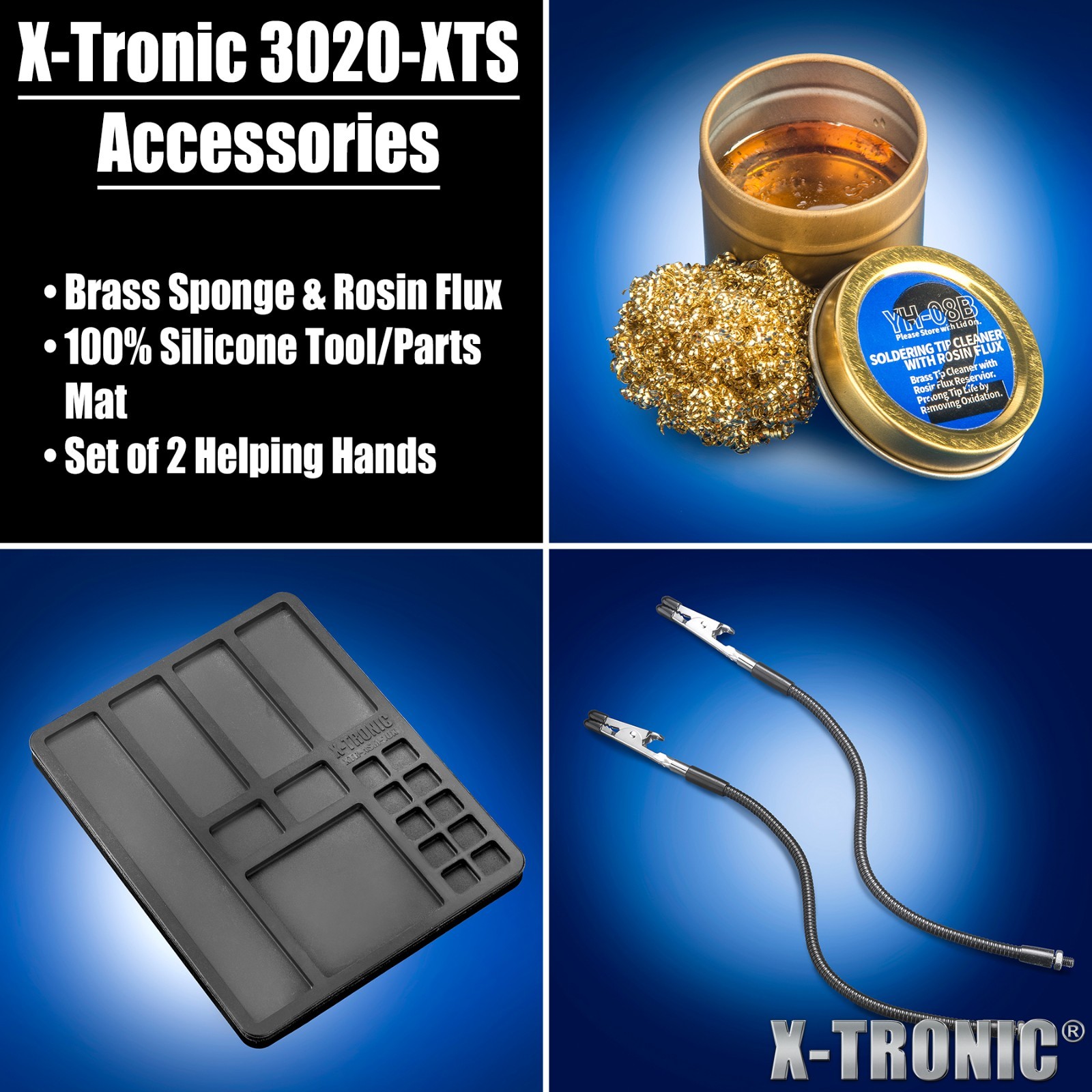 X-Tronic #3020-XTS 75 Watt Digital LED Display Soldering Iron Station Kit