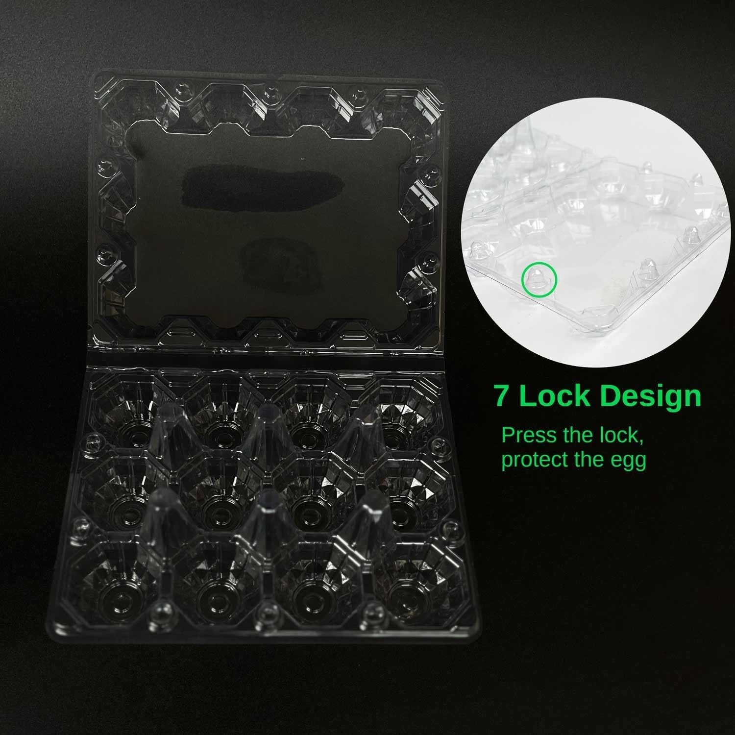 100 Packs Egg Cartons Cheap Bulk Plastic for 12 Eggs Clear Egg Cartons