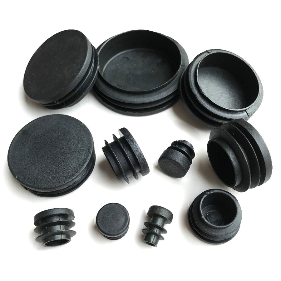 Round Plastic Black Blanking End Cap Caps Tube Pipe Inserts Plug Bung 12~100mm