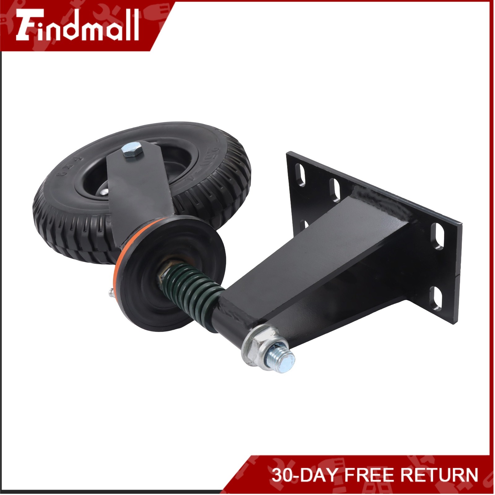 Findmall 2 Pcs Gate Casters 8″ 600Lbs (Straight/U-Bolt) Spring-Loaded Caster
