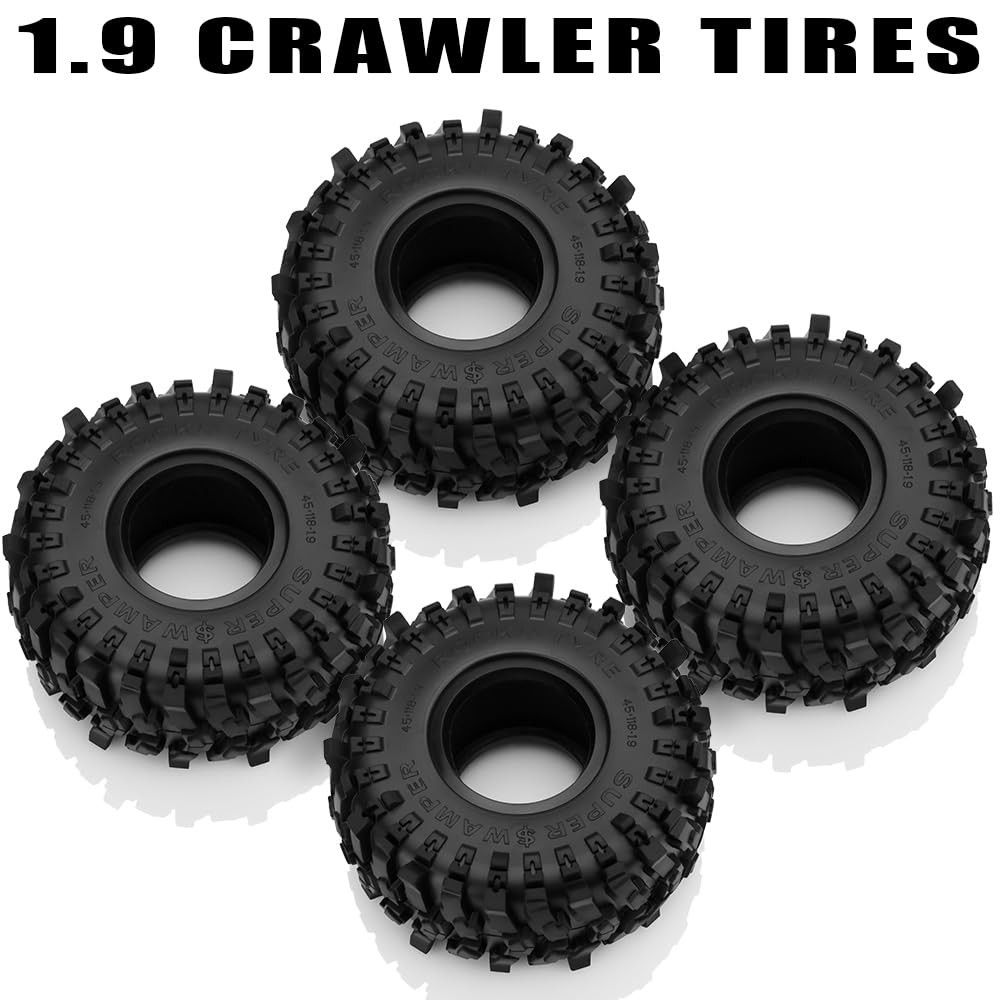 Globact 1.9 Crawler Tires 1/10 Rc Tires Rubber Tires 118 45Mm For 1/10 Trx4