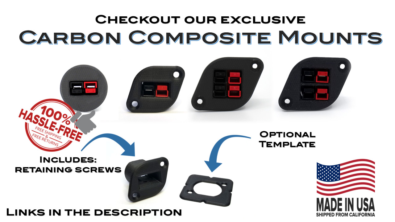 Panel Mount Adapter for Anderson Powerpole PP15/30/45 2×3 Carbon Composite