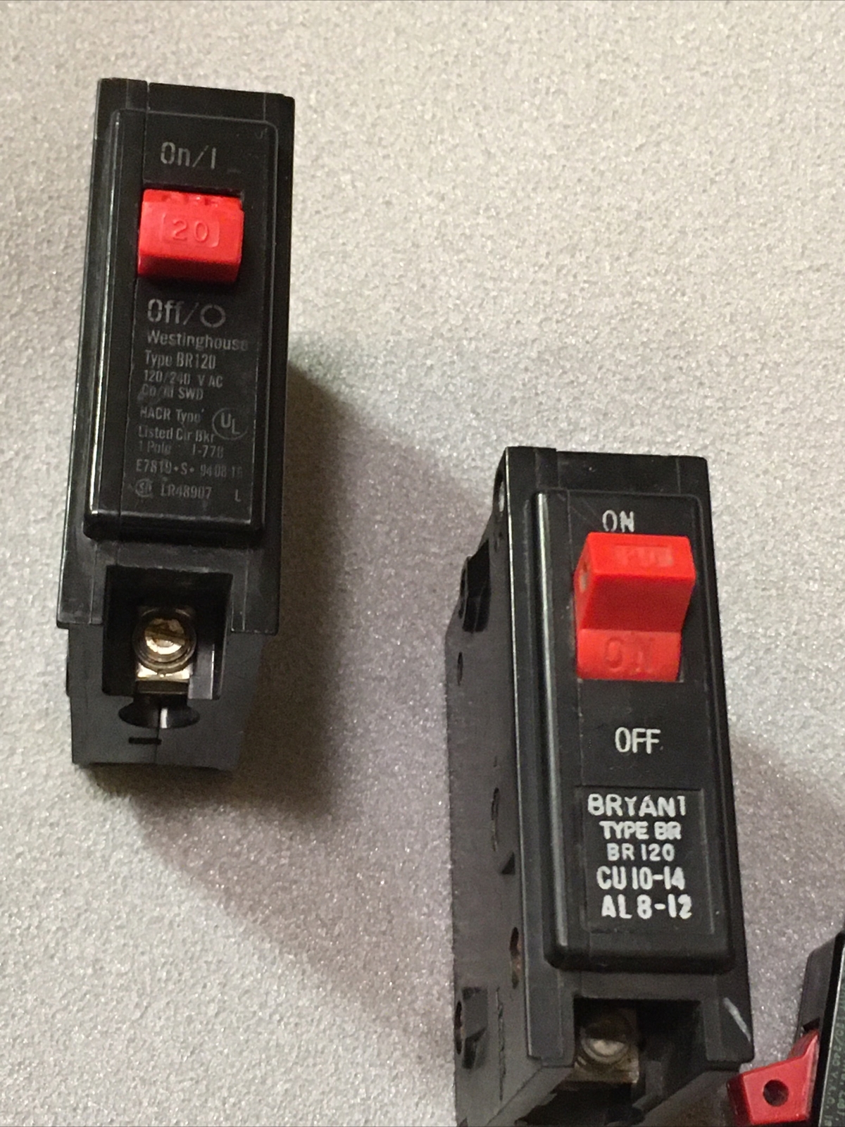 BRYANT WESTINGHOUSE BR120 C120 1 Pole 20 Amp Circuit Breaker – Red Handle