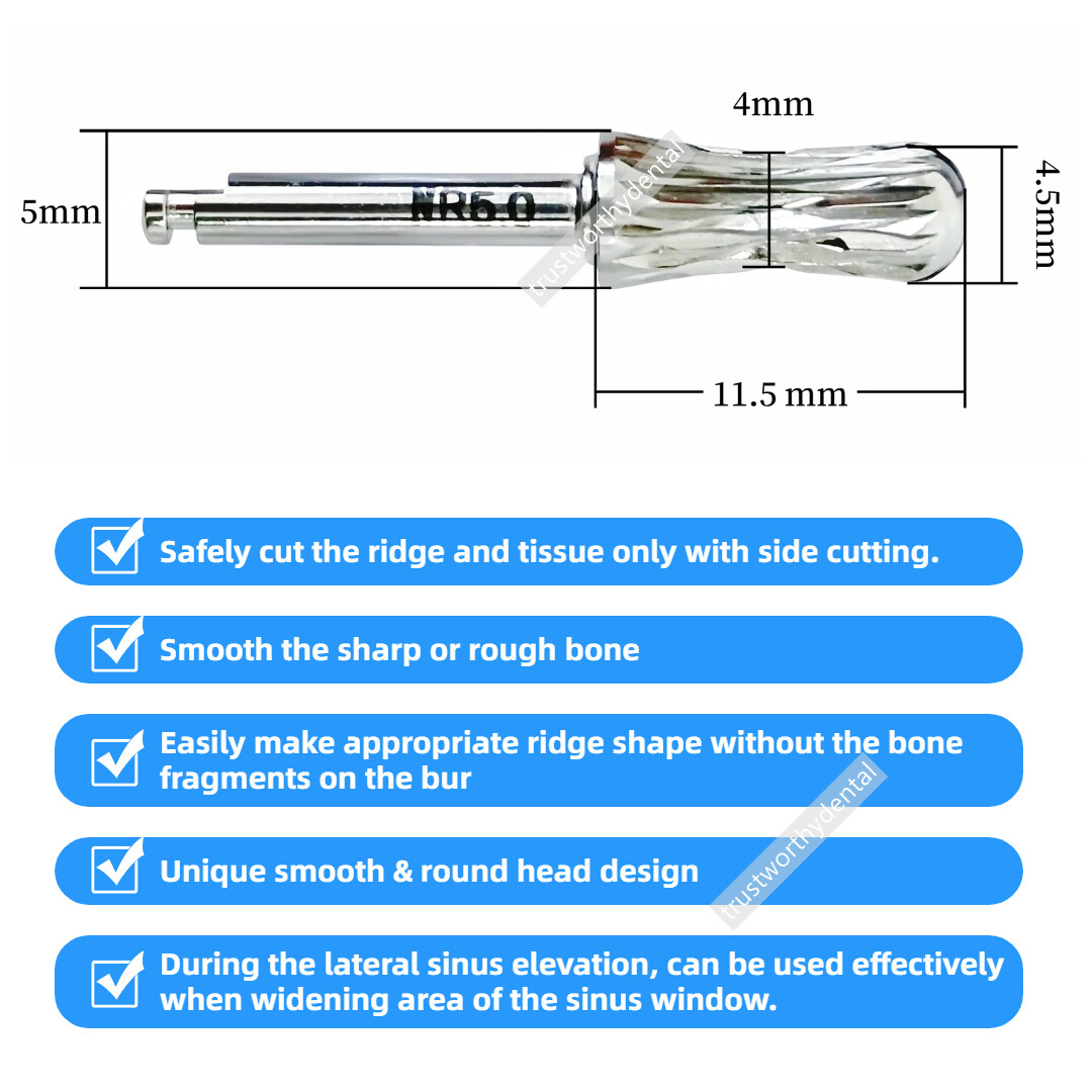 Dental Ridge Contouring Bur Crest Remover Ridge Reduction Drill Trim Hourglass