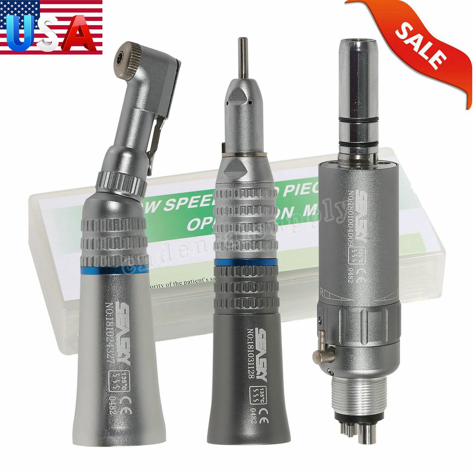 2/4 Hole Dental Slow Low Speed Latch Contra Angle Straight Air Motor rz