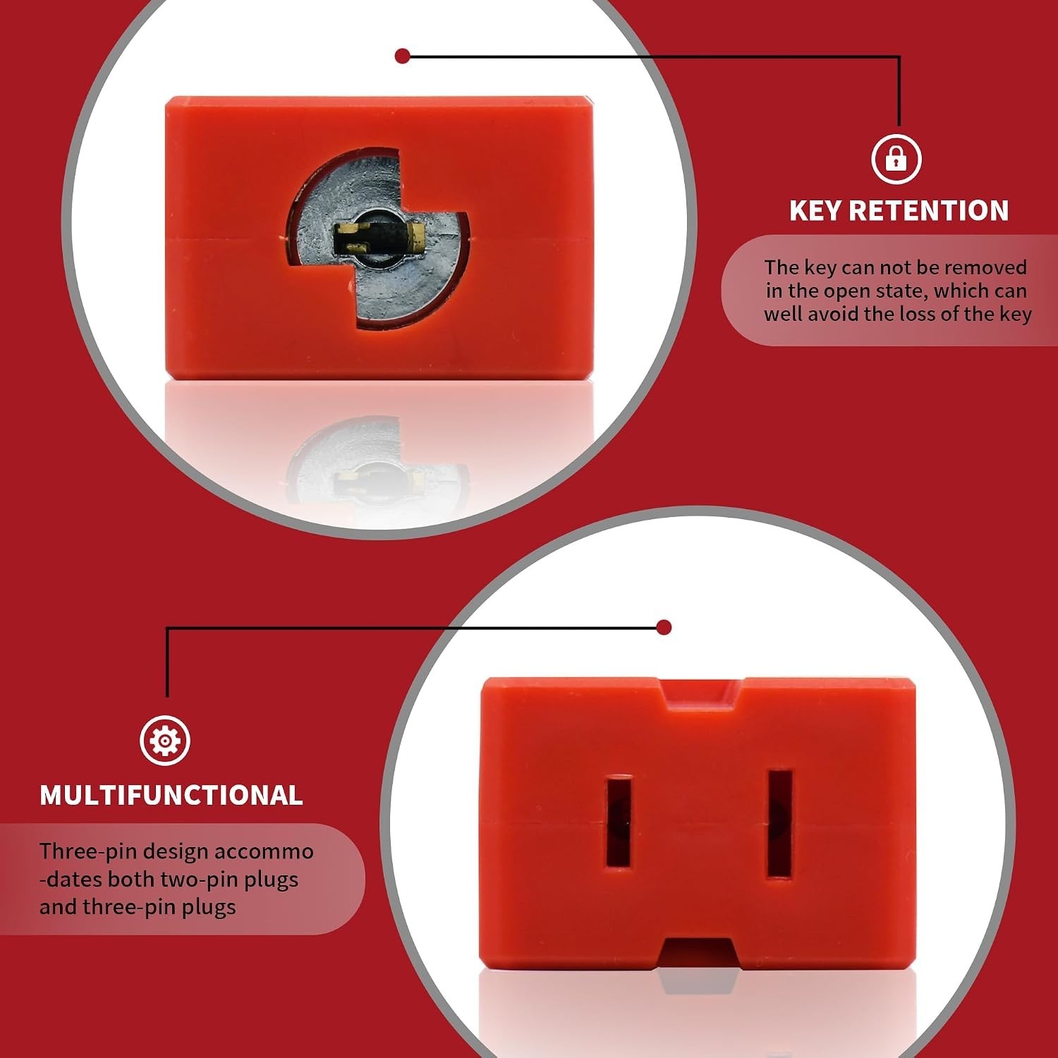 Plug Lock Electrical Cord Plug Lockout Device 2 Pack Locking Safety Lock Fits…