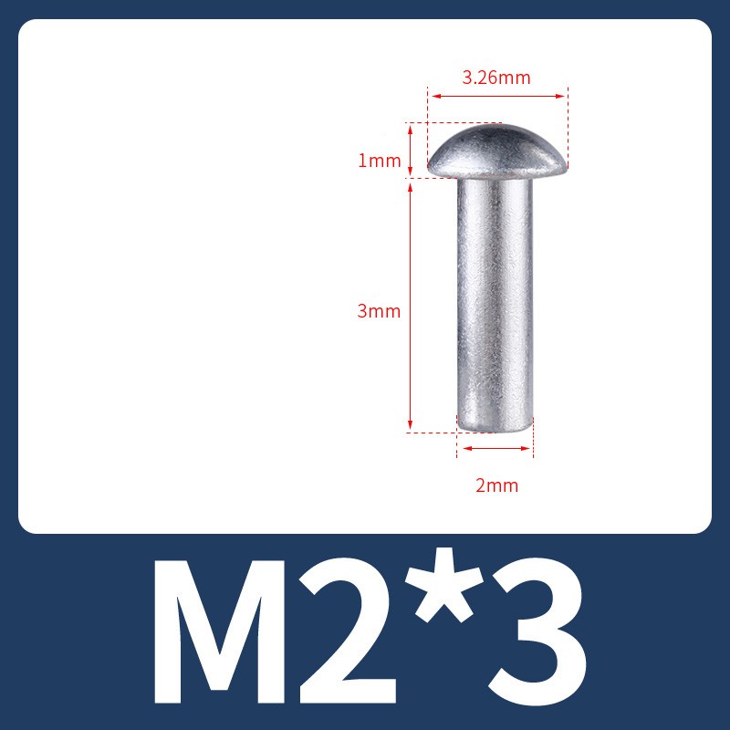 Solid Aluminium Round Head Rivets DIN 660 Dome Pan Rivets M2 M2.5 M3 M4 M5 M6 M8