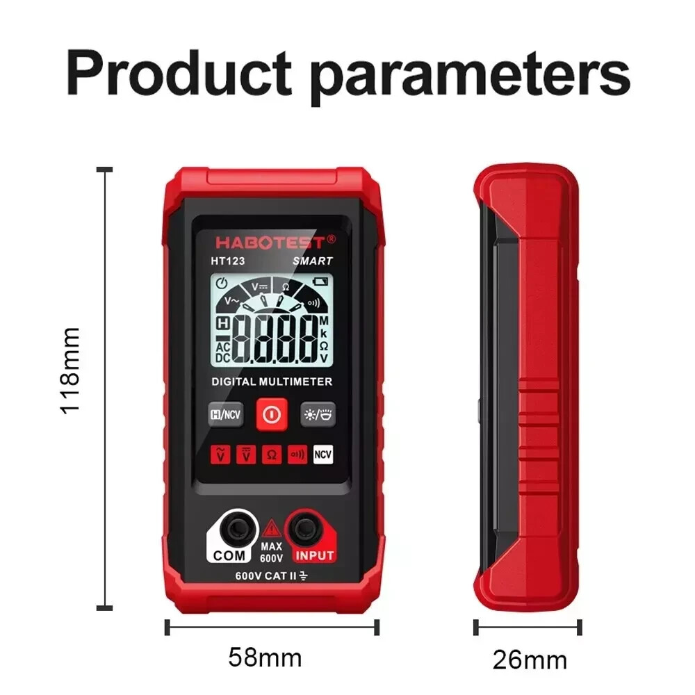 AUTO Scanning Digital Multimeter Smart Voltmeter Ohmmeter AC DC Meter Tester
