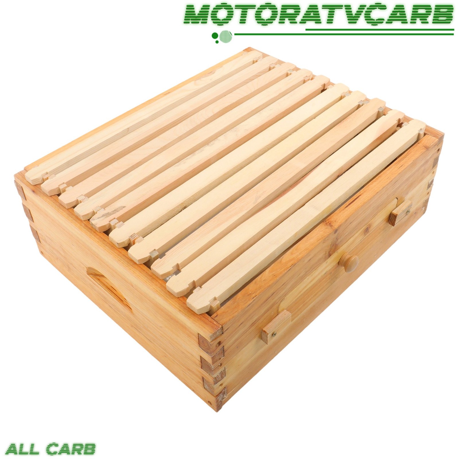 ALL-CARB Bee Hive 10 Frame Bee Box Starter Kit Beeswax Coated Fir Wood & Window