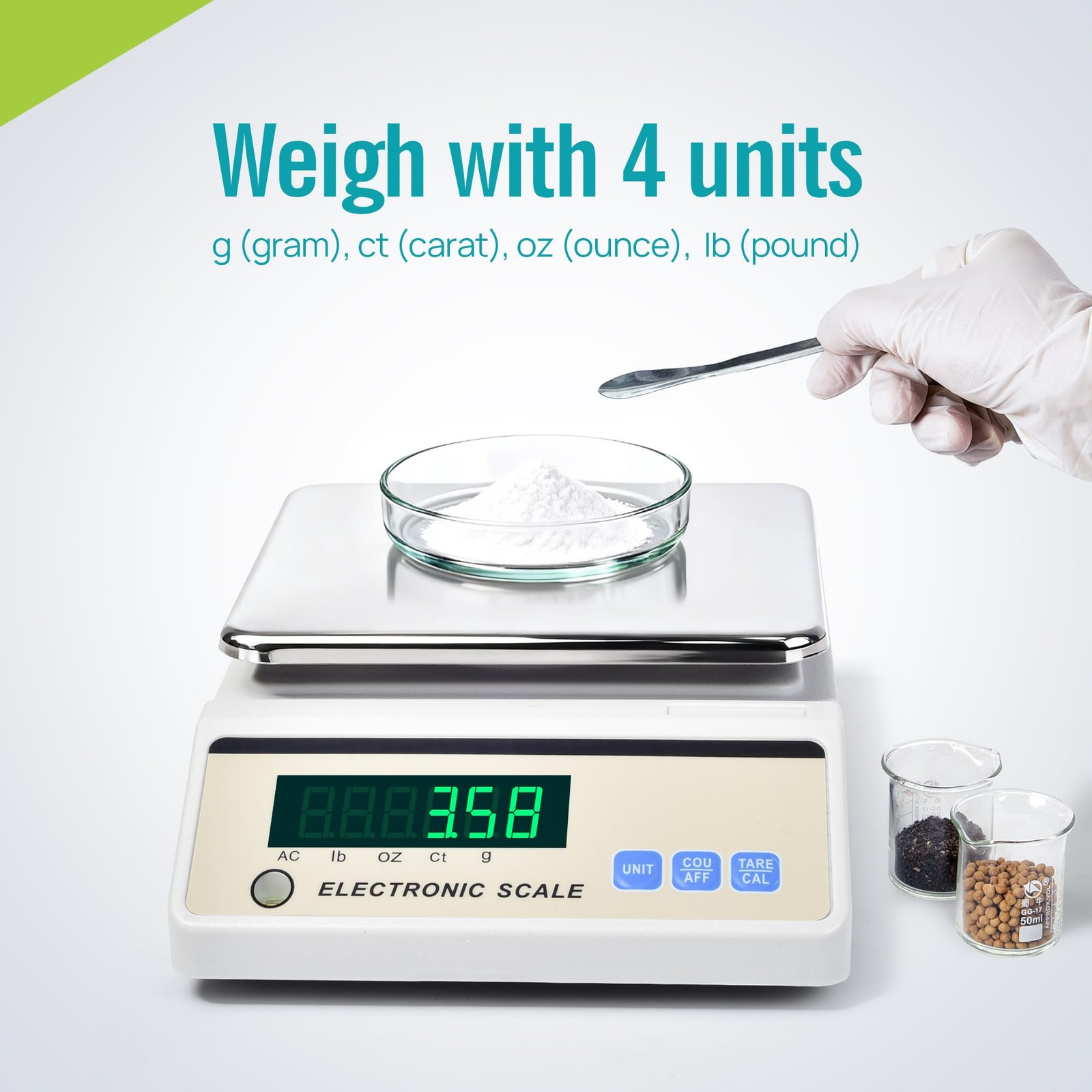 LICHEN Lab Analytical Balance 1000g x 0.01g with LED Display, High Precision …