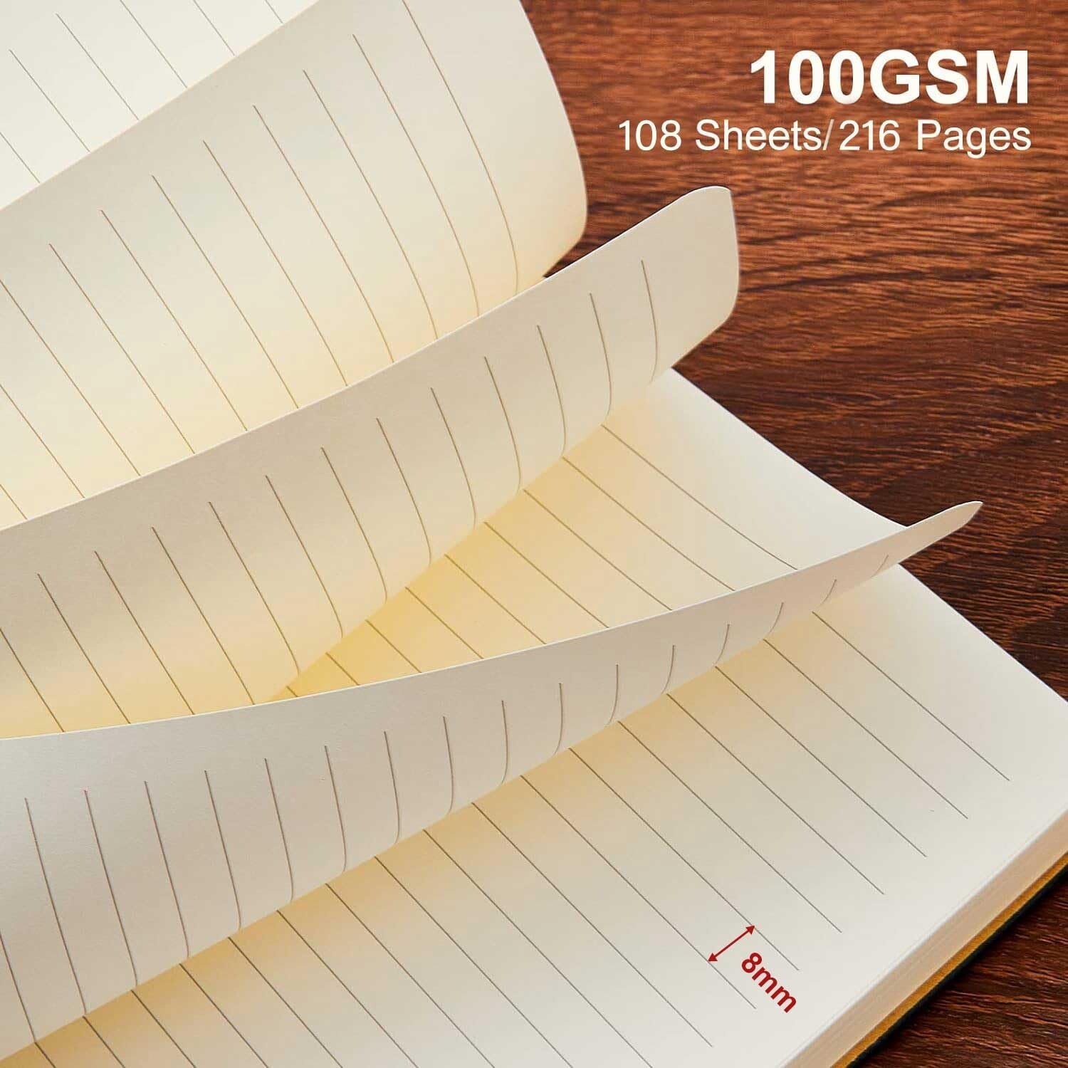 Lined Notebook Journal Notebooks for Work Hardcover Journaling 5.79″x8.27″ A5…