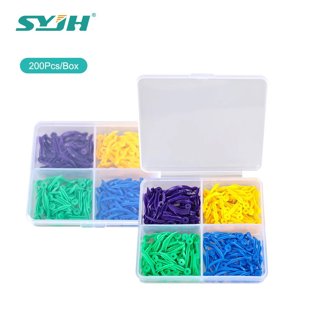 Disposable Dental Tooth Gap Wedges with End Circular Holes Plastic Wedge 4 Sizes