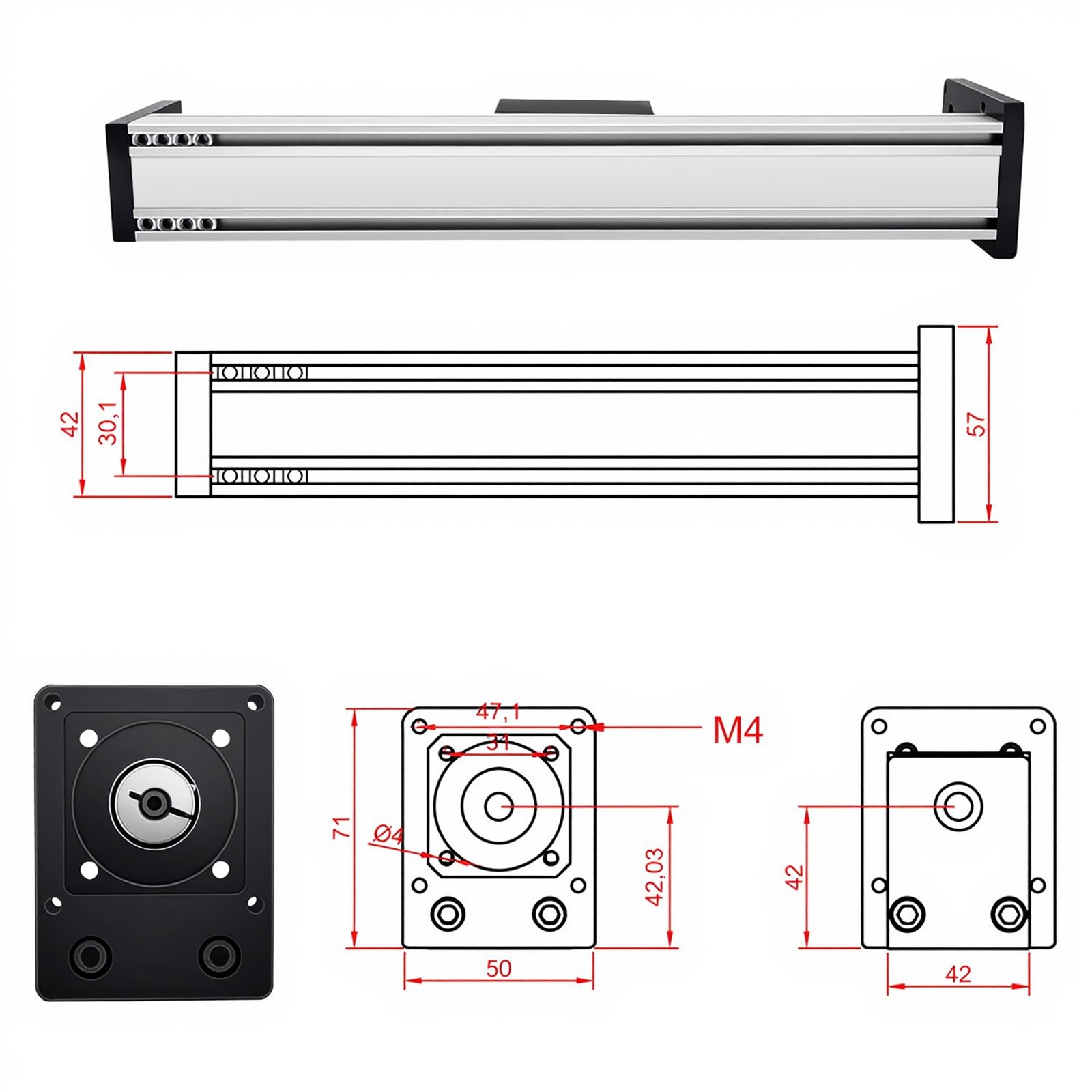 70lbs linear motion ball screw slide table sliding stepper motor linear actuator